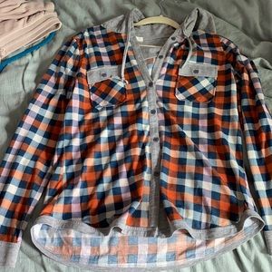 Hooded button down shirt